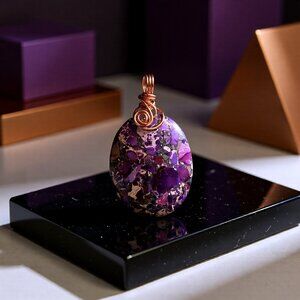 Handmade: Purple Sea Sediment Jasper Pendant - Boho Spring & Summer Vibes